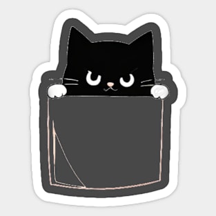 Angry but still cute cat in pocket Sticker